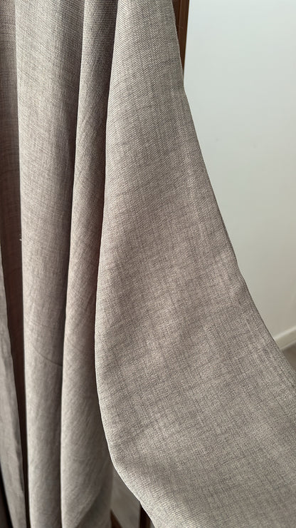 Beige Linen Open Abaya Bisht