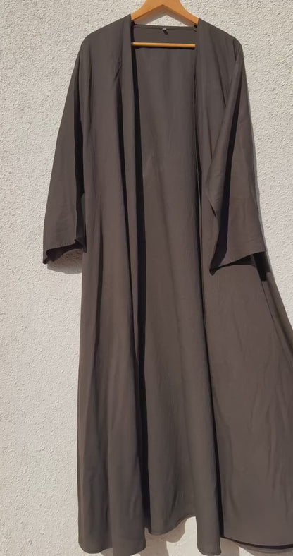 Linen Open Abaya